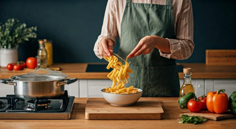 dosage des pâtes par personne: 100 g, sans gaspillage