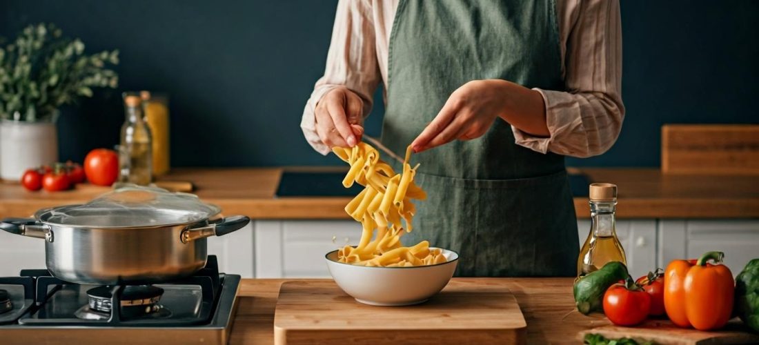 dosage des pâtes par personne: 100 g, sans gaspillage